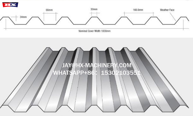 Cr34 roof profile trapezoidal machine