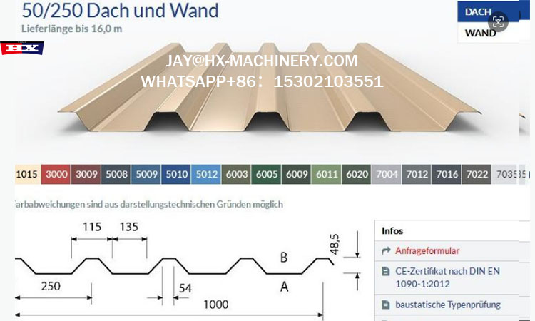 1000ibr roof sheet forming machine