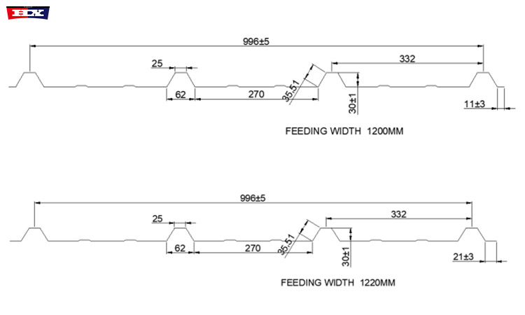 996 trapezoidal sheet roll forming machine