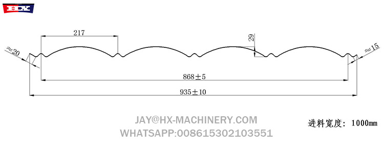 935 glazed roof tile forming machine