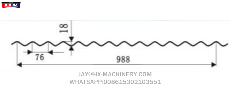 Corrugated Sheet Roll Forming Machine 988 Profile