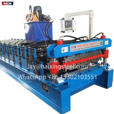 Double metal roof sheet making machine